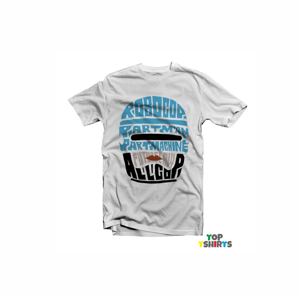 

Футболка с каллиграммой Робокопа Фильм ТВ Полиция Закон Лучший коп Робот 3XL