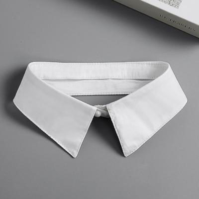 Faux Pearl Button Solid Color Thin Fake Collar Detachable Shirt False Collar Costume Accessories