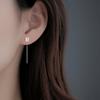 1Pc Zircon Ear Wires Heart Star Earrings Long Temperament Versatile Tassel
