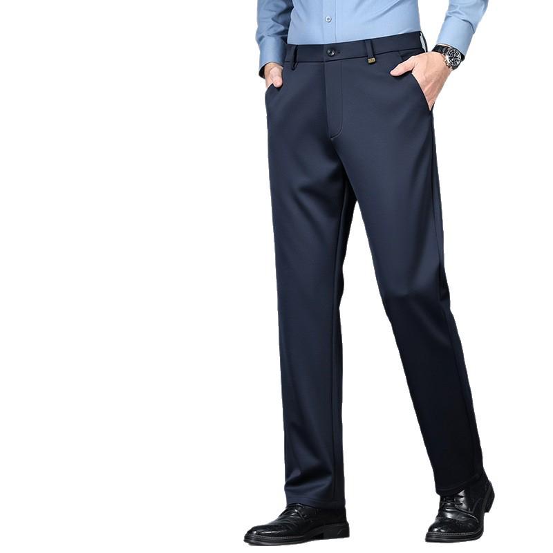 Tide Men's Lamb Wool Casual Straight-Leg Pants for Autumn/Winter - Business Casual Style