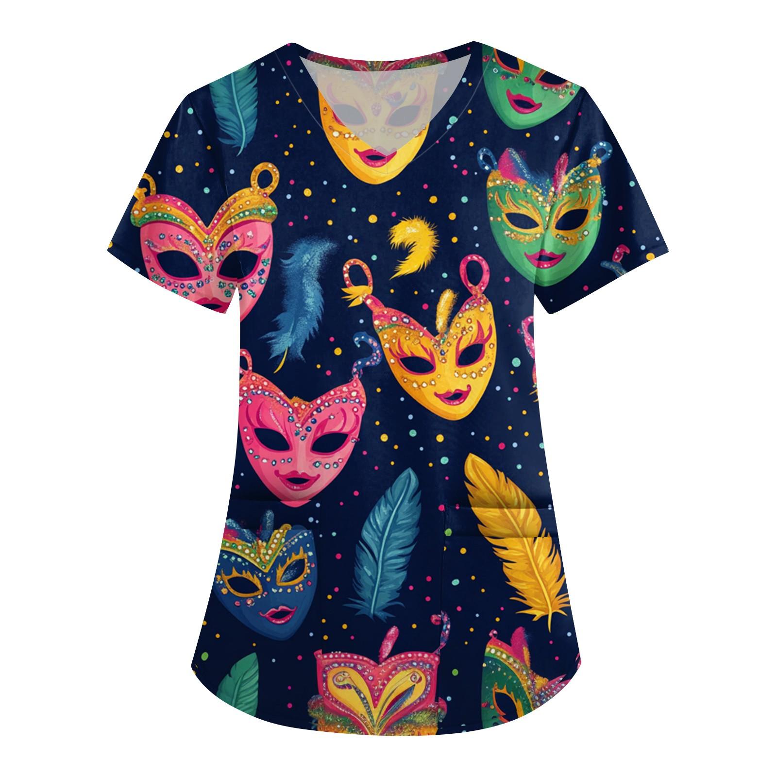 

Женский V-образный вырез, модный, повседневный, карнавальный, принтованный топ, топ Dry-nurse XL