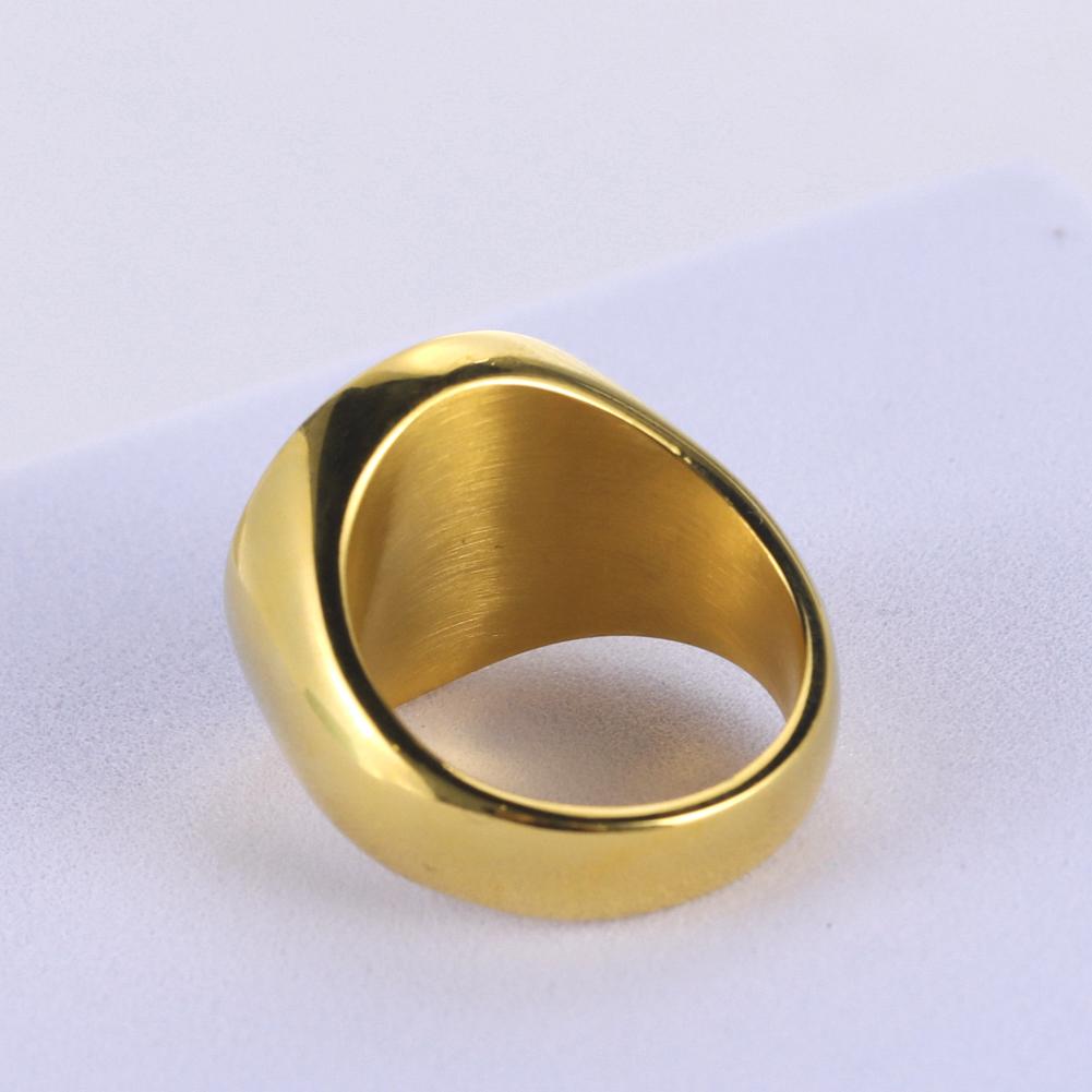 LIKGREAT AGLA Salomone Cabala Ruota della Fortuna Amuleto Protettivo Anello da Uomo Acciaio Inossidabile Grande Anello Sigillo Gioiello Regalo
