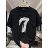 Heavyweight Pure Trendy Print Short-Sleeve T-Shirt for Men, New Summer Casual Style, Loose Fit, Versatile Top In Large Sizes