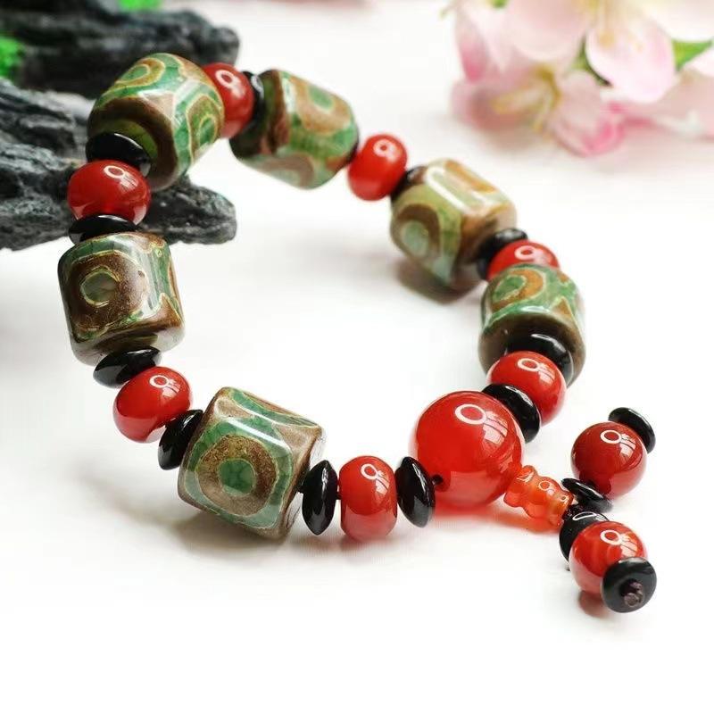 2026 Sanyan Tibet Beads Red Agate Barrel Bead Bracelet Ornament Factory Live Delivery S1122578 Multi size about 14mm