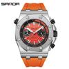 SANDA 7027 Luminous Waterproof Quartz Men's Wristwatch with Stud Accents
