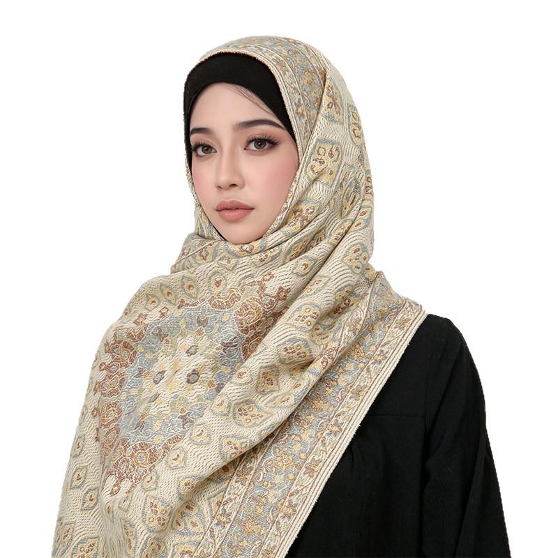 Vintage Paisley Jacquard Tassel Scarf For Women Thick Warm Shawl