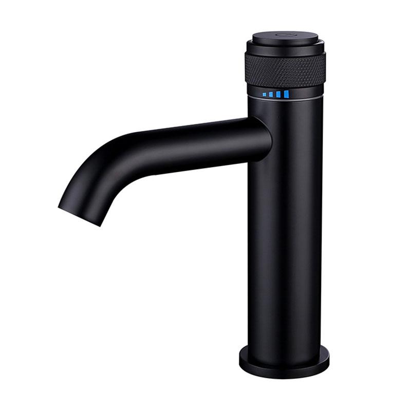 Brushed Gold Bathroom Basin Faucet Brass Push-Button Switch Deck mounting Faucet Single Hole Hot And Cold Basin Tap Black/Gray