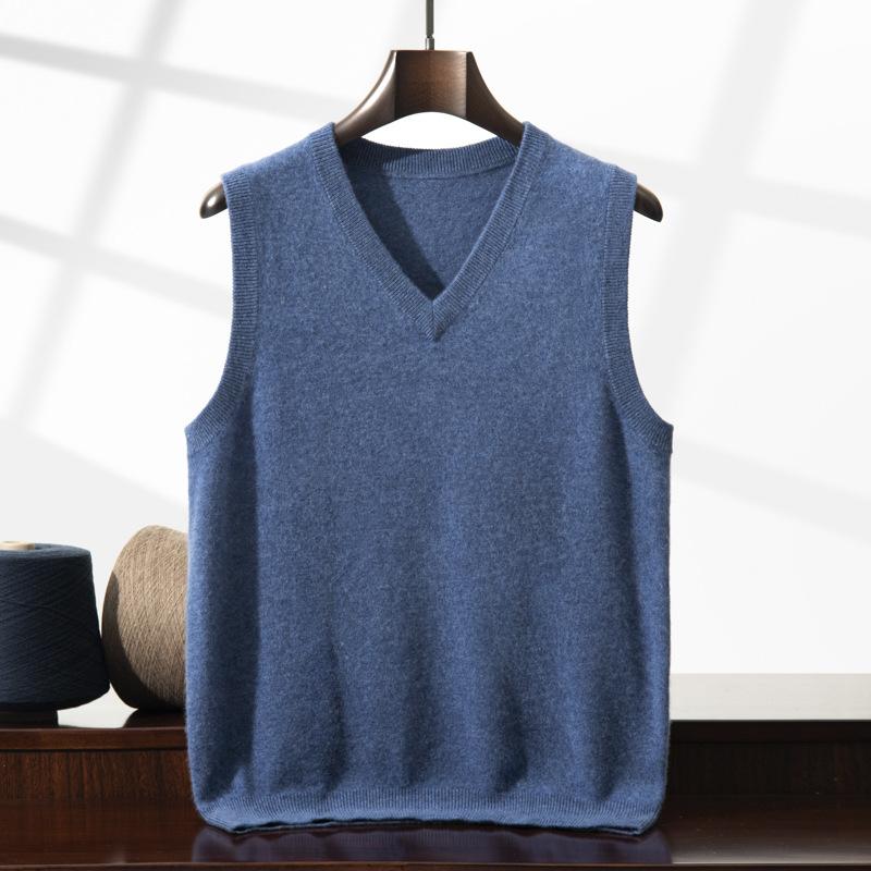 V-Ausschnitt Kaschmirweste Kaschmirhemd Pullover Gestrickte ärmellose Weste Hautfreundlich und warm Pulloverweste Vielseitig S