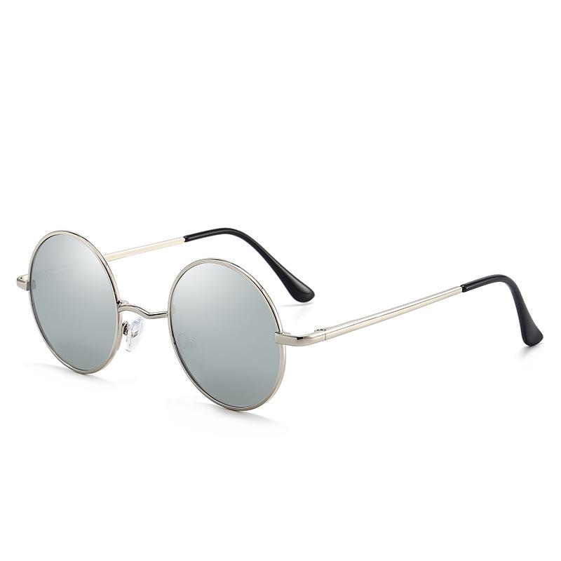Retro European & American Round Polarized Sunglasses with Colorful Reflective Lenses for Men & Women - Model 8030