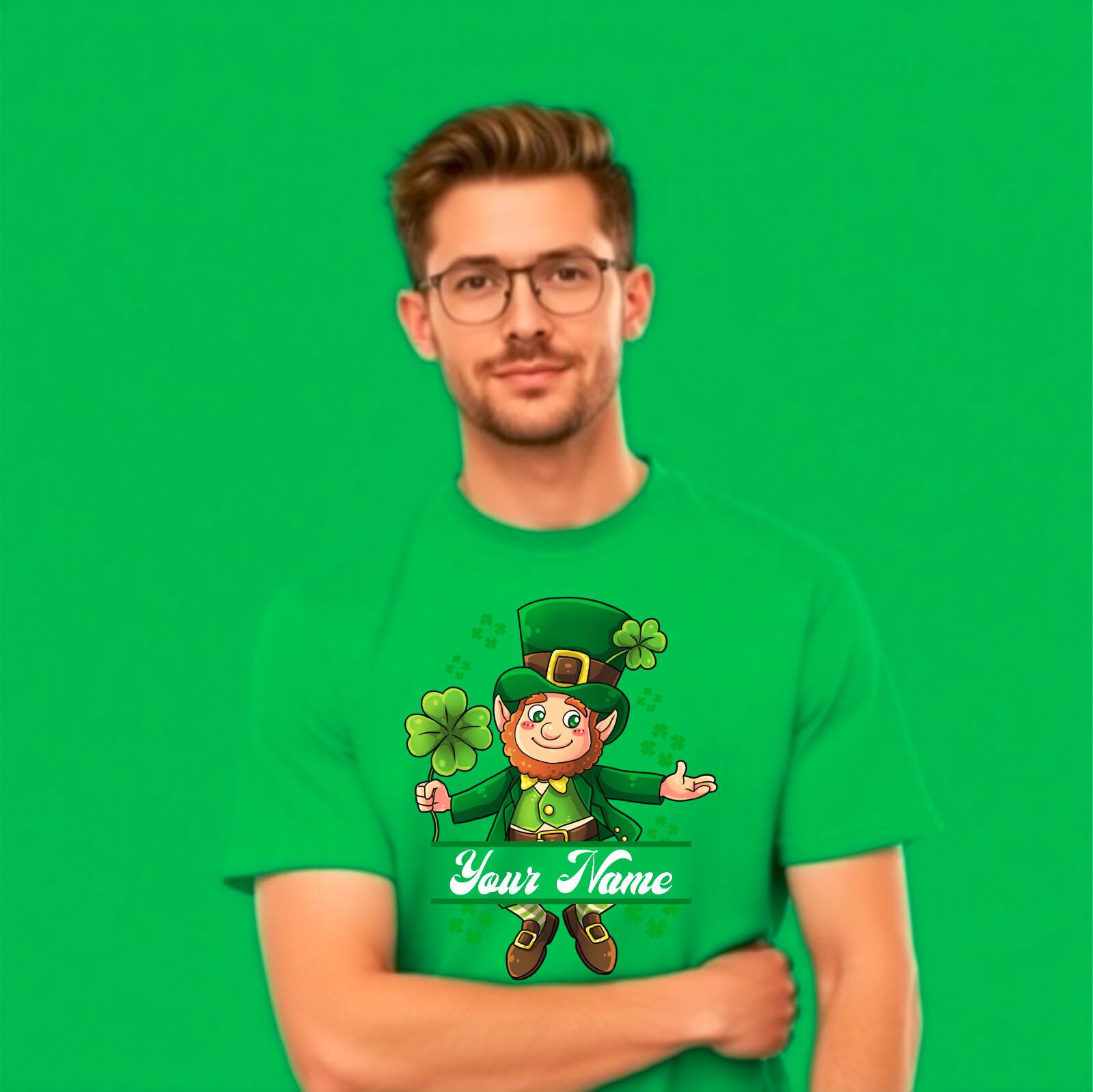 Personalised Name StPatricks Day T-Shirt Irish Shamrock Leprechaun Tee Top XXXXL