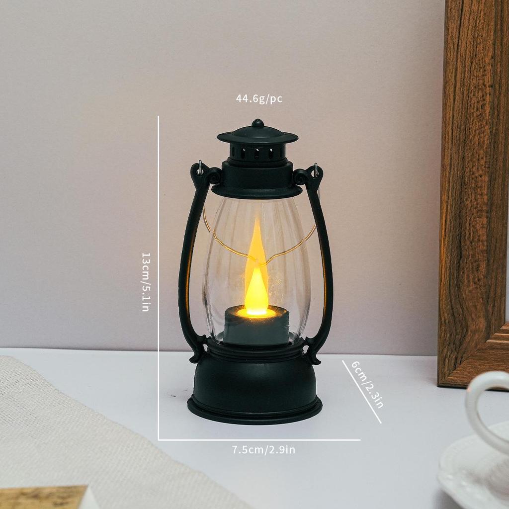 Retro Style Small Lantern Christmas Decoration Pony Lantern LED Candle Kerosene Lamp