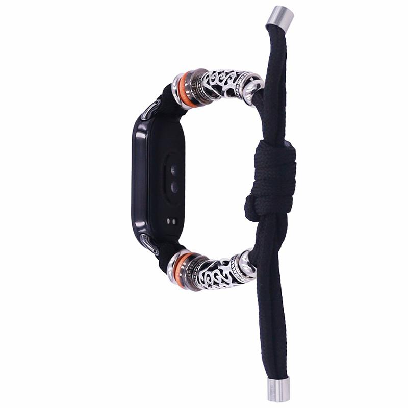 For Xiaomi Smart Band 9 NFC/9/8 NFC/8 Beads Braided Watch Strap Adjustable Wrist Band Bracelet