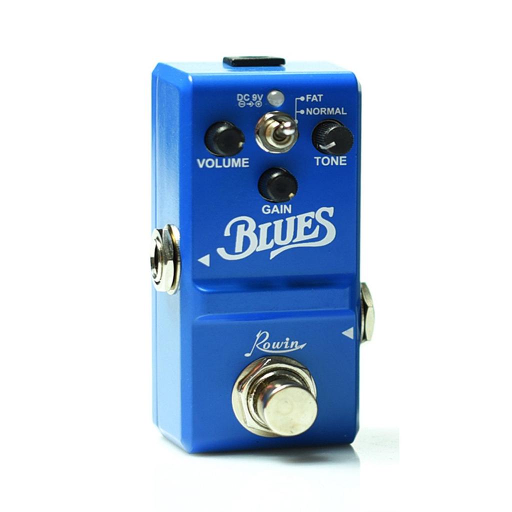 Rowin Blues Overdrive featuring bluesy True Pedal, distortion. bypass.
