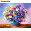 RUOPOTY Frameless Hand Painted DIY Digital Painting by Numbers Flowers Canvas Painting Kits Acrylic Wall Art Home Decor