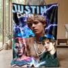 Justin BieberPrinted Flannel Blanket Cozy Skin-Friendly Warm Throw for Couch Bed Indoor Daily Use