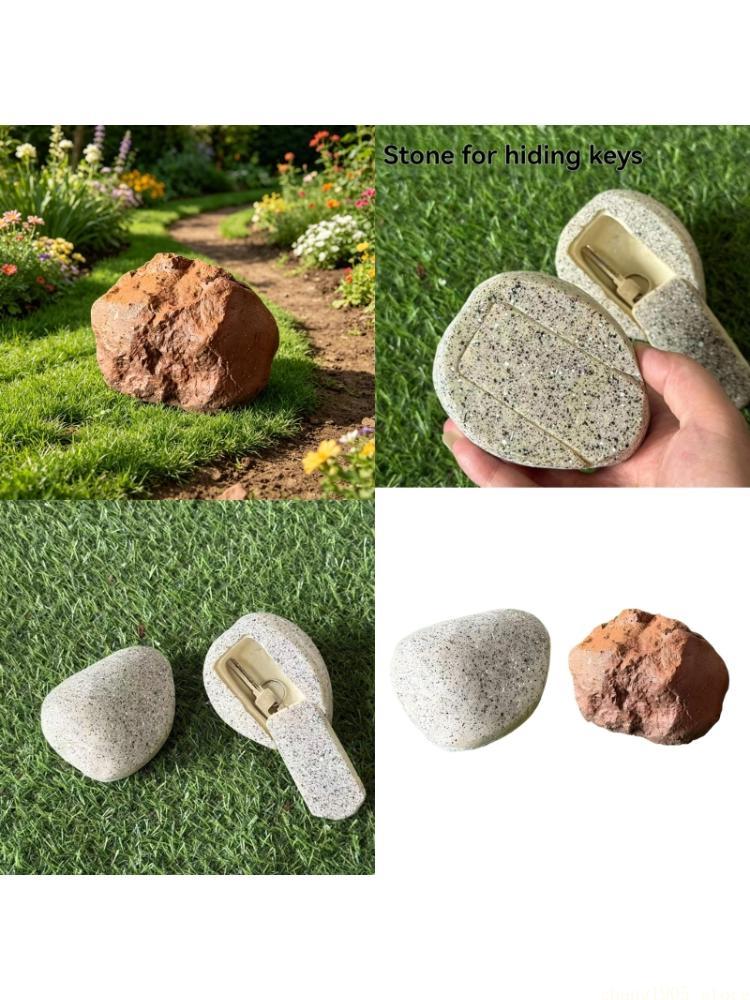 QX2E Decorative Artificial Stone Storage Box For Front Door Or Backyard Use