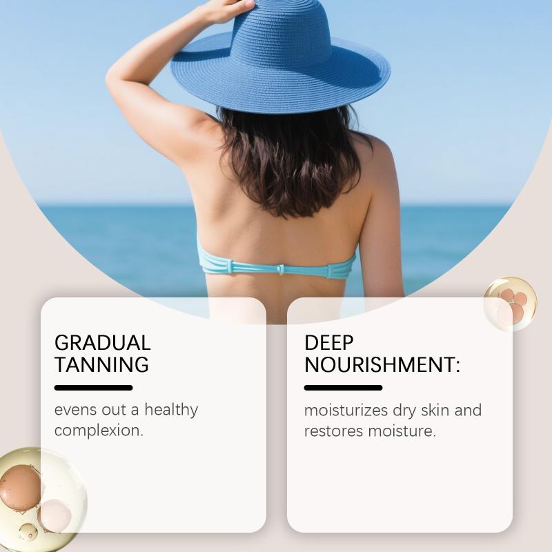 Oceaura Sunless Tanning Cream For Face Body Summer Refreshing Fast Absorb Nourish Wheat Skin Tone Tanning Care Cream