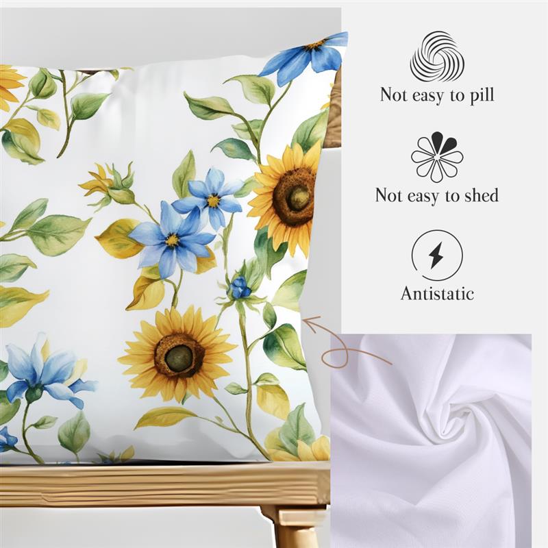 1Pc Small Sunflowers Pillow Cover For Home Living Room Bedroom Sofa Office Decorative Pillowcase Soft Throw Pillows 45X45Cm