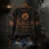 Women's Halloween Print Pullover Neck Long Sleeve Top