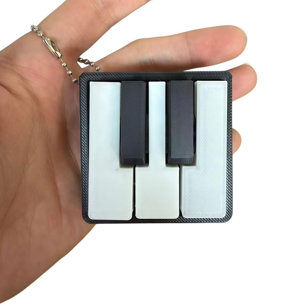 3D-gedruckter Klaviertasten Fidget Clicker Schlüsselanhänger Mini Stressabbau Sensorisches Spielzeug für Angstzustände ADHS Tragbarer Tastatur Clicker für Erwachsene