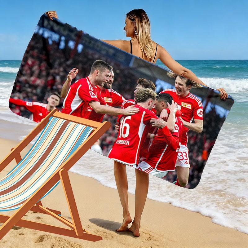 Union Berlin Spieler Print Strandtuch, Großes Weiches Schnelltrocknendes Handtuch für Strand Camping Schwimmen