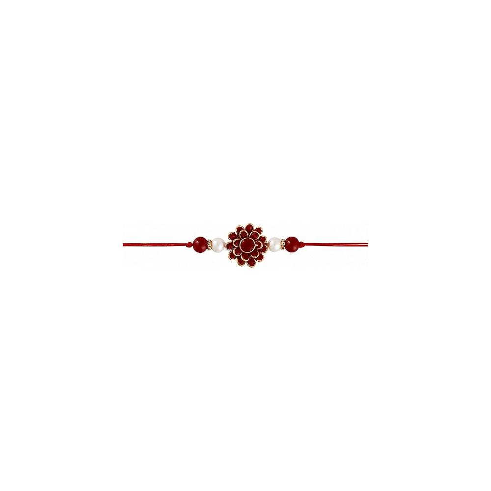 Rakhi For Brother and Bhabhi Traditional Flower Lumba Designer Fancy Bracelet On Rakshabandhan Traditional RKLM28