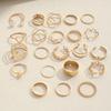 22ks Květinové prsteny z imitace perly pro ženy Punk Vintage Geometry Prsten Prsten Kovový prstýnek Klenoty Dárky