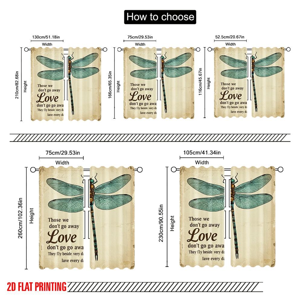 2 Stück 2D Flachdruck Vorhänge Libelle Liebe Fliegen Daneben Polyester Ohne Strom Alle Jahreszeiten Party- & Feiertagsdeko Perfekt