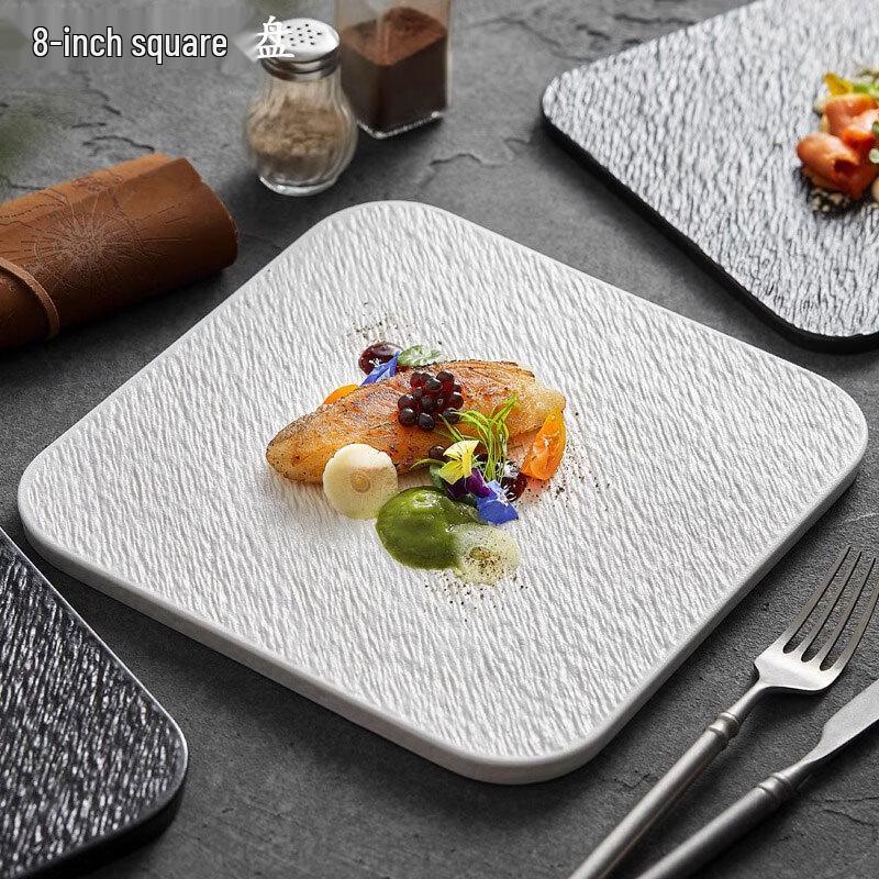De ou Xingguang Minimalist Rock Texture Ceramic Dinner Plate
