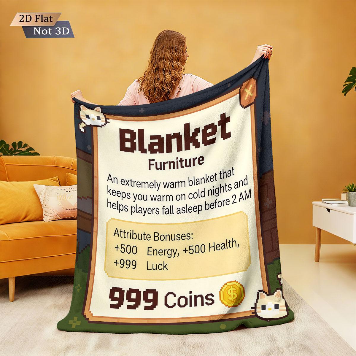 

1pc Text Attribute Letter Printed Flannel Blanket In Multiple Sizes Soft Comfortable Casual Machine Washable 75x100cm (30x40inch)