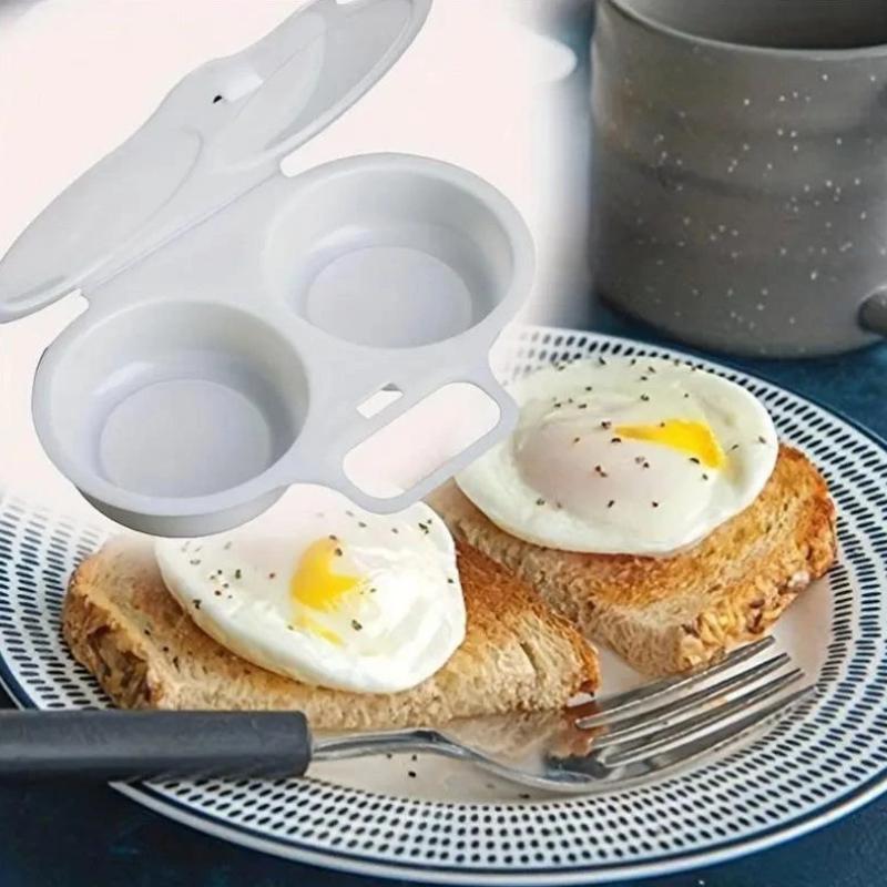 1Pcs Portable Steamed Egg Box Food Grades Plastic Microwave Egg Cooker Heat Resistant Kitchen Cooking Mold Egg Steamer
