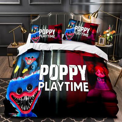 Poppy Playtime Digital Printing 3D Three-Dimensional Three-Piece Set Shrimp Skin Duvet Cover Pillowcase