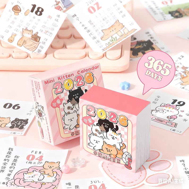 2026 Mini Calendar Daily Planner 365 Days Tear-Off Calendar For Office School Home Desk Organizer Notebook Gift For Students