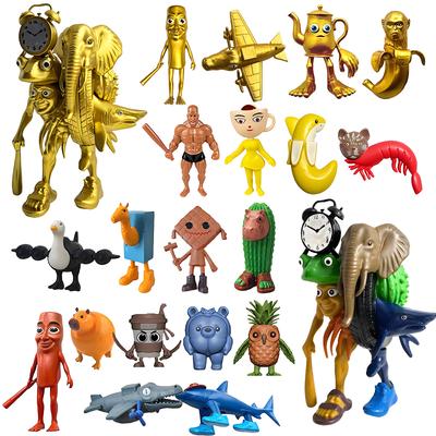 Italian Brainrot Action Figure Set Tung Tung Sahur Tralalero Tralala Bombardino Crocodilo Figures Model Decor Toy Gifts