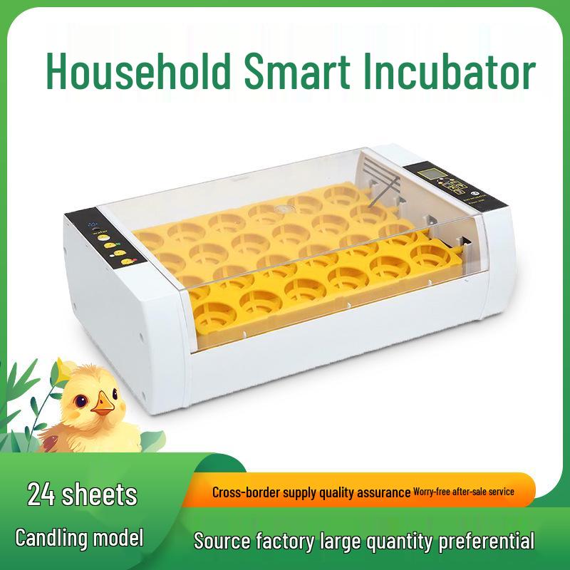 HHD Mini Automatic Egg Incubator with Temperature Control for Chicken, Duck, Goose, and Quail - 24 Capacity