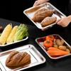 Rustproof Stainless Steel Rectangular Dinner Plate Deepen Not Easily Deformed Barbecue Tray Thickened Serving Trays Tiramisu