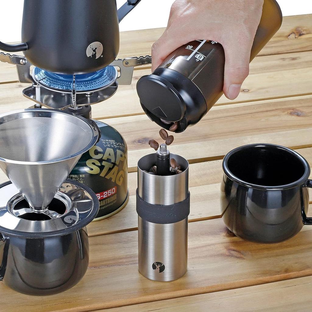 CAPTAIN STAG (CAPTAIN STAG) Coffee Coffee Beans Measuring Canister No Measuring Spoon Required Made In Japan UW-3572 60 X Height 170mm