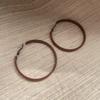 Classic Leather Metal Large Circle Earrings Women'S Niche Design Sense Advanced Temperament Small Fragrant Wind Earrings Earrings