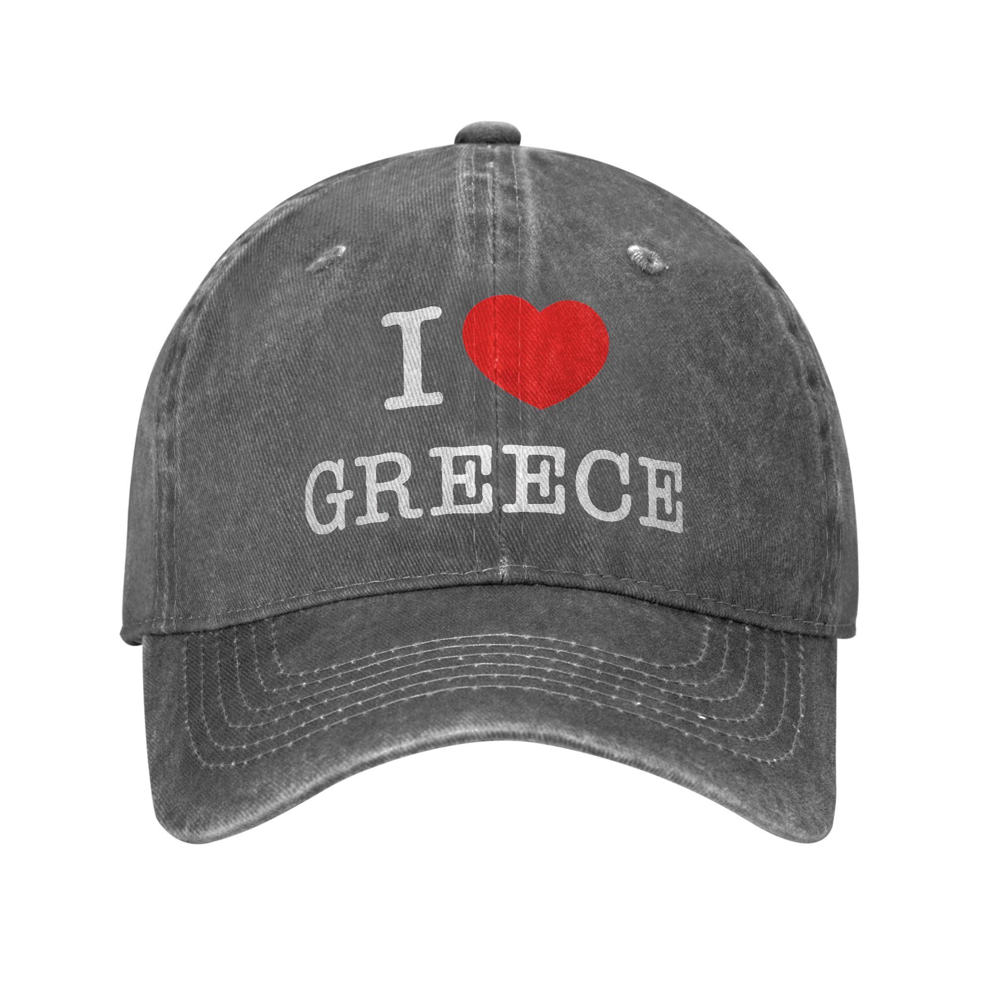 

Gorra De Béisbol Vintage I Love Greece Gorra Trucker Para Celebrar La Cultura Griega Diseño Unisex Deportiva Transpirable P