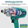 388vf 3/4 Inches Brushless Cordless Electric Impact Wrench 1900NM Power Tool with 19800Amh Li Battery