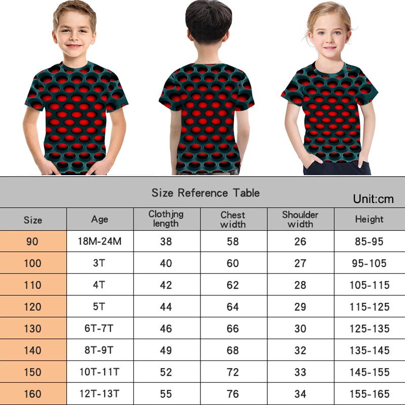 3d Honeycomb Hypnosis Tshirt Men Women Kids Colorful Print Short Sleeve Top Tee