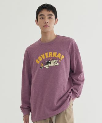 Slub Vintage Graphic Long Sleeve Magenta