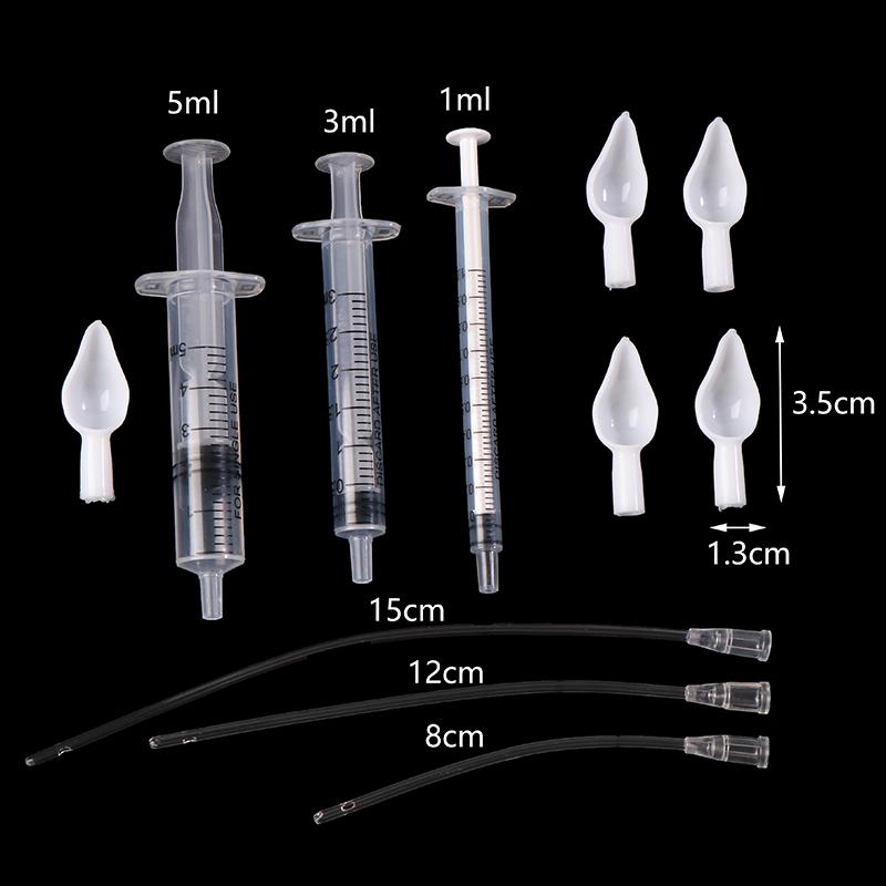 9/10Pcs Parrot Bird Feeding Dropper Hose Small Pet Feeder Needle Tube Liquid Injection Hose Spoon Kits