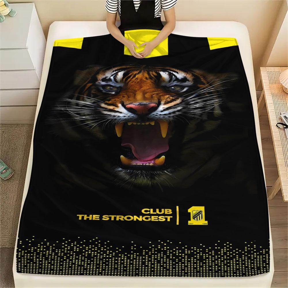 1PC Al-Ittihad FC Patterned Flannel Blanket Suitable For All Seasons for Home Decor Warmth and Comfort Gifts Holiday Present