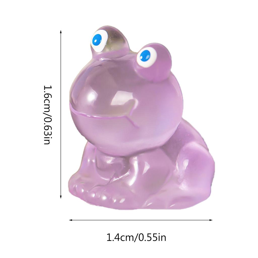 Set of 20 Glowing In the Dark Resin Miniature Frogs Figurines Various Colors for DIY Crafts and Party Decorations