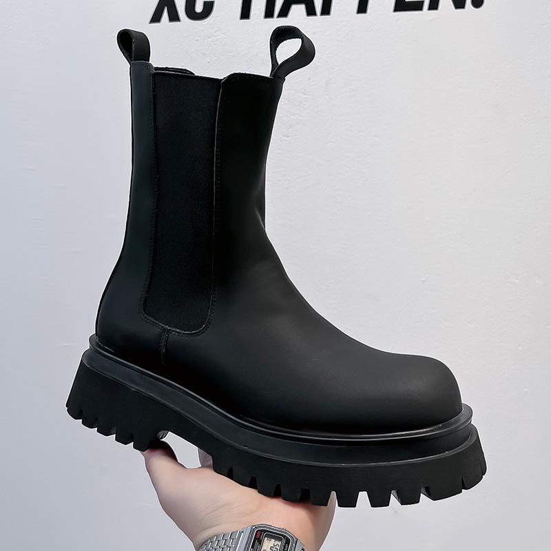 

Ботинки Челси Мужские британские высокие ботинки-сигареты Мужские высокие ботинки Locomotive Martin 9883-R 38 чёрный