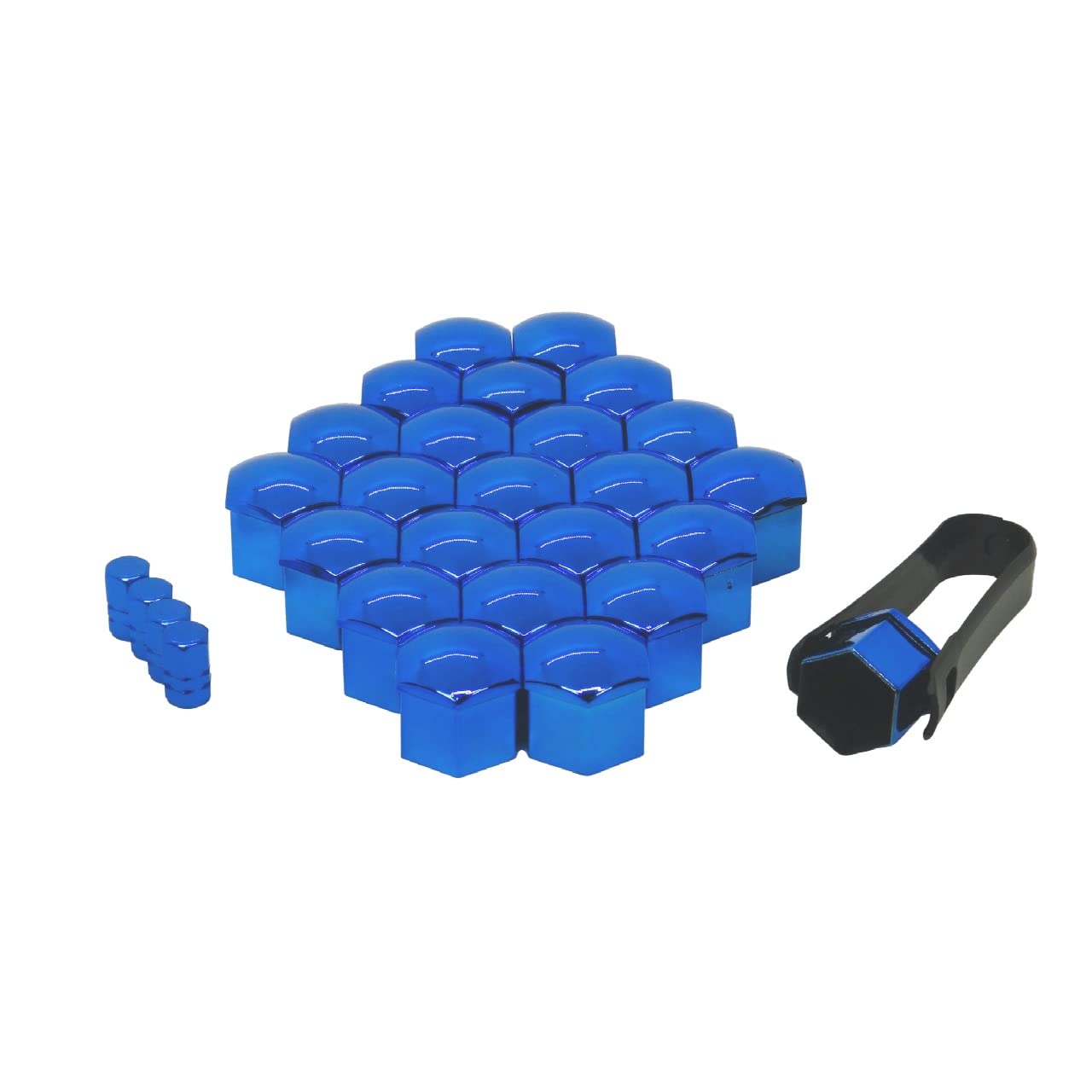 

[ST S Michiko] Колпачок гайки колеса, цвет синий металлик, колпачок воздушного клапана в комплекте (синий 19мм для 6 отверстий 24 штуки)