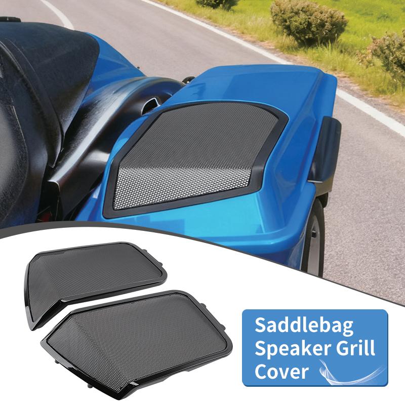 Black Motorcycle Accessories 6"x 9" Saddlebag Lid Speaker Grill Cover For Harley Touring Electra Road King Street Glide 94-13