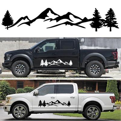 2PCS Auto Aufkleber Baum Berg Auto Dekor PET Wald Aufkleber 150*30CM Auto Aufkleber Für SUV RV Offroad
