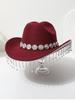 European and American crystal fringed western cowboy top hat festival party jazz hat felt hat